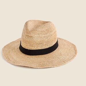 J. Crew packable straw hat, size M/L
